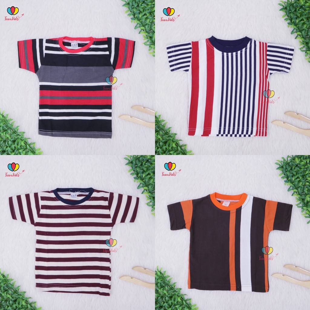 Kaos Salur uk 1-2 th / Kaos Anak Cowok Baju Anak Kaos Salur Kaos Lengan Anak Kaos Murah