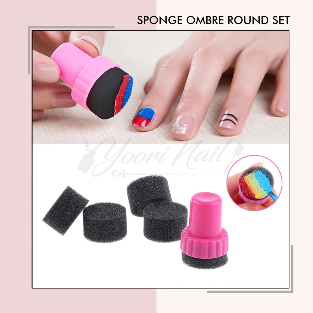 Nail art sponge stamp round spons ombre set gradiasi sponge