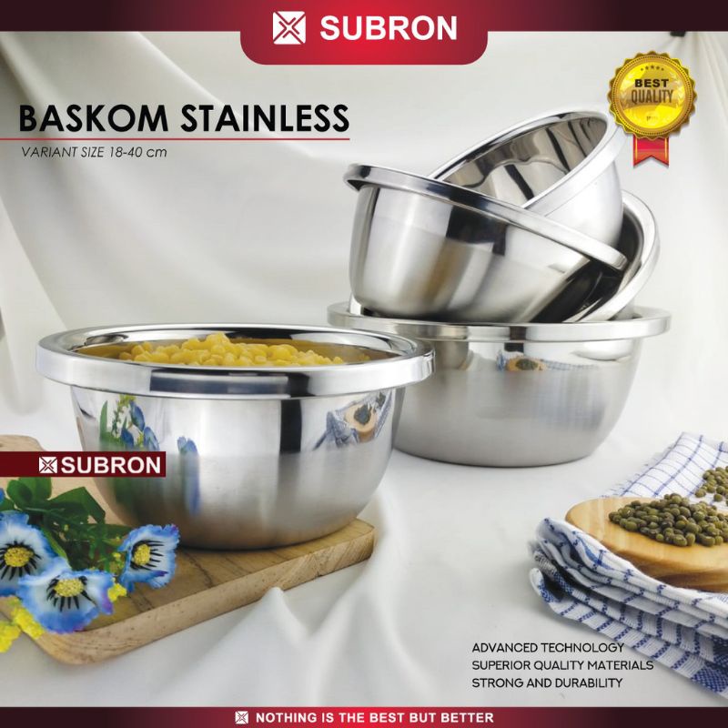 Subron Baskom Tinggi Serbaguna Stainless Steel AP 18cm-28cm