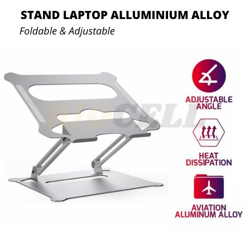 Stand Laptop Adjustable Foldable Aluminium Alloy Like Vivan /like Nillkin Prodesk