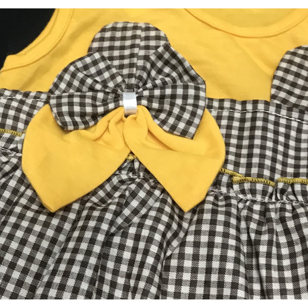 Babysmart - Baju bayi/Anak Perempuan Dress Ballon motif Pita Kombinasi PLANET KIDS usia 0 -12 bulan