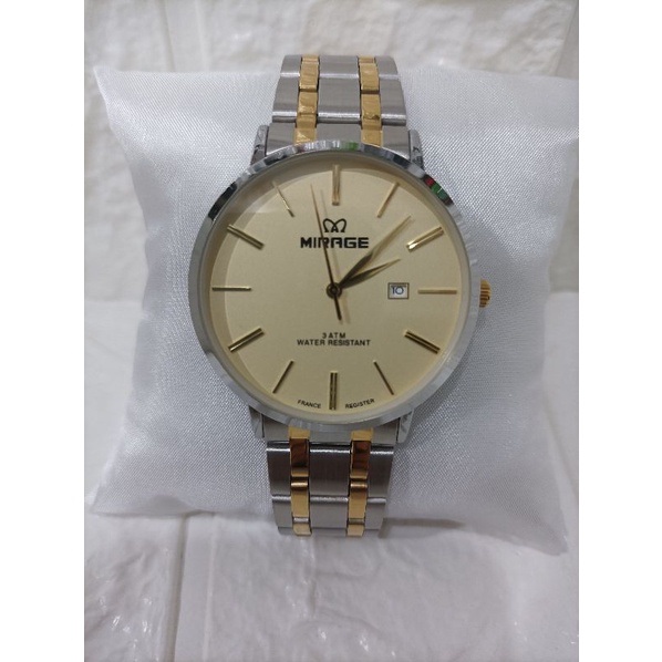 MIRAGE 8743 BRP-M/JAM TANGAN PRIA RANTAI STAINLESS STELL WATER RESISTAINT