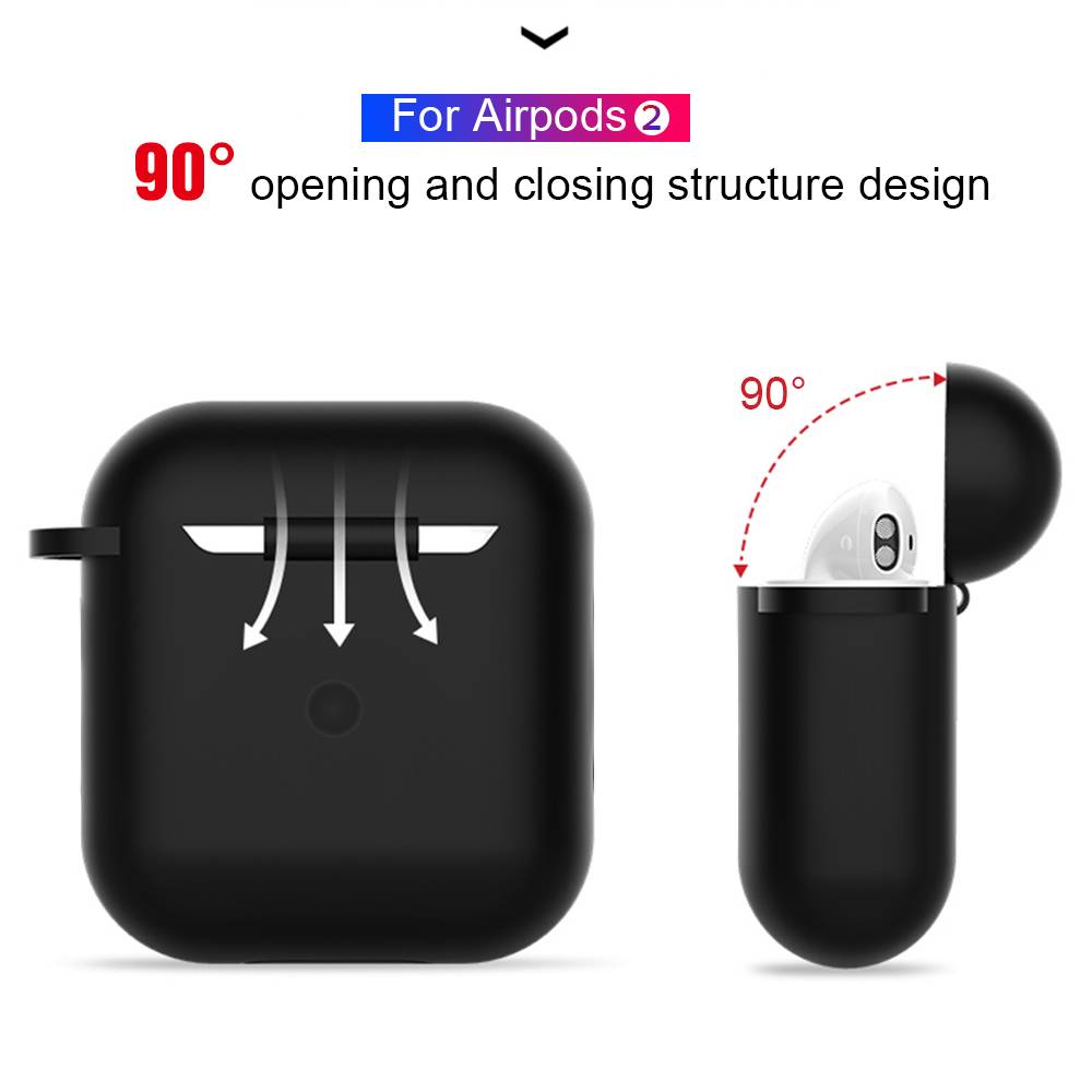 Case Pelindung Earphone Bahan Silikon Shockproof Dengan Kait Untuk Apple Airpods 2