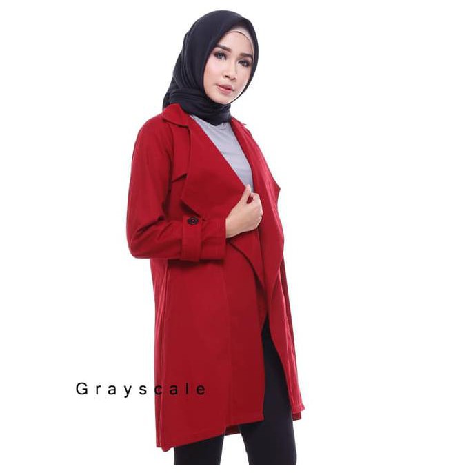 Jaket Wanita Korea Muslimah Hoodie Blazer Ribbon Terbaru Terlaris Coat Deevagrosir.Olshop