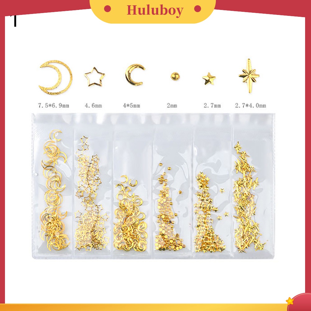 Huluboy Huluboy♡ Hiasan Kuku Nail Art Aneka Bentuk Geometri Hollow Bahan Metal