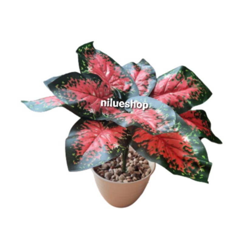 tanaman hias palsu /tanaman dekorasi /bunga hias /bunga plastik/artificial plant /pohon keladi