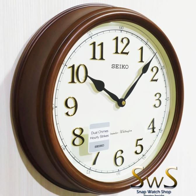 Jam Dinding SEIKO QXD214B Musical Dual Chime Case Kayu Original QXD214 tersedia stok
