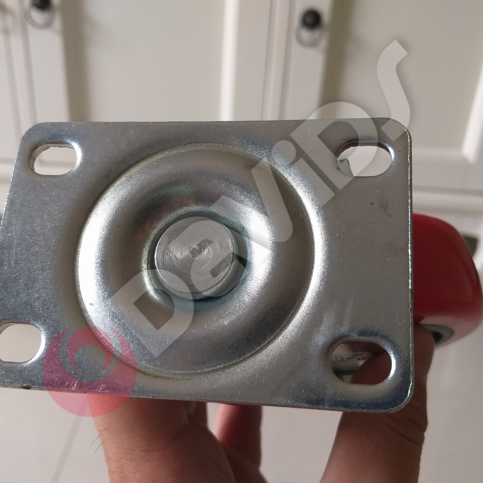 Roda Troli Ban Gerobak Lemari Etalase PU Merah Hidup 4 inch