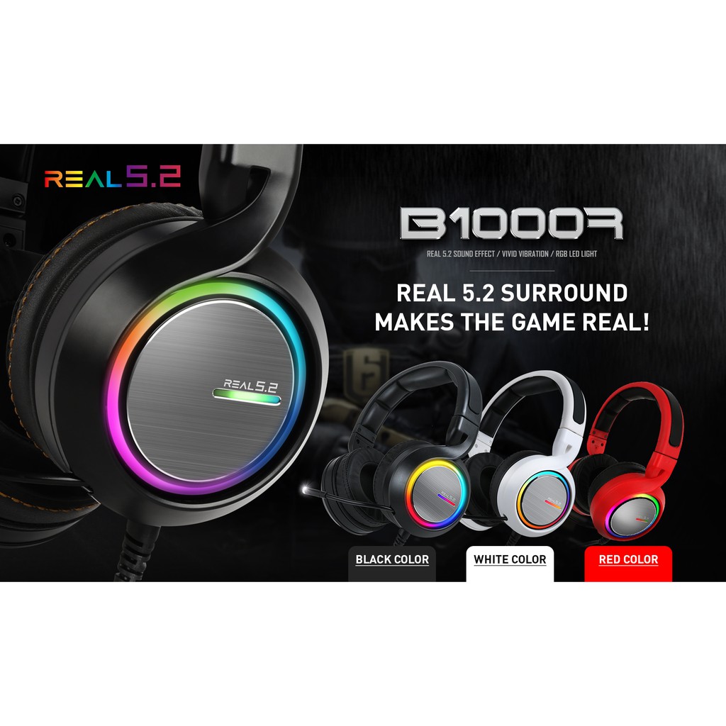 ABKONCORE GAMING HEADSET B1000R | REAL 5.2 | RGB | Vibration