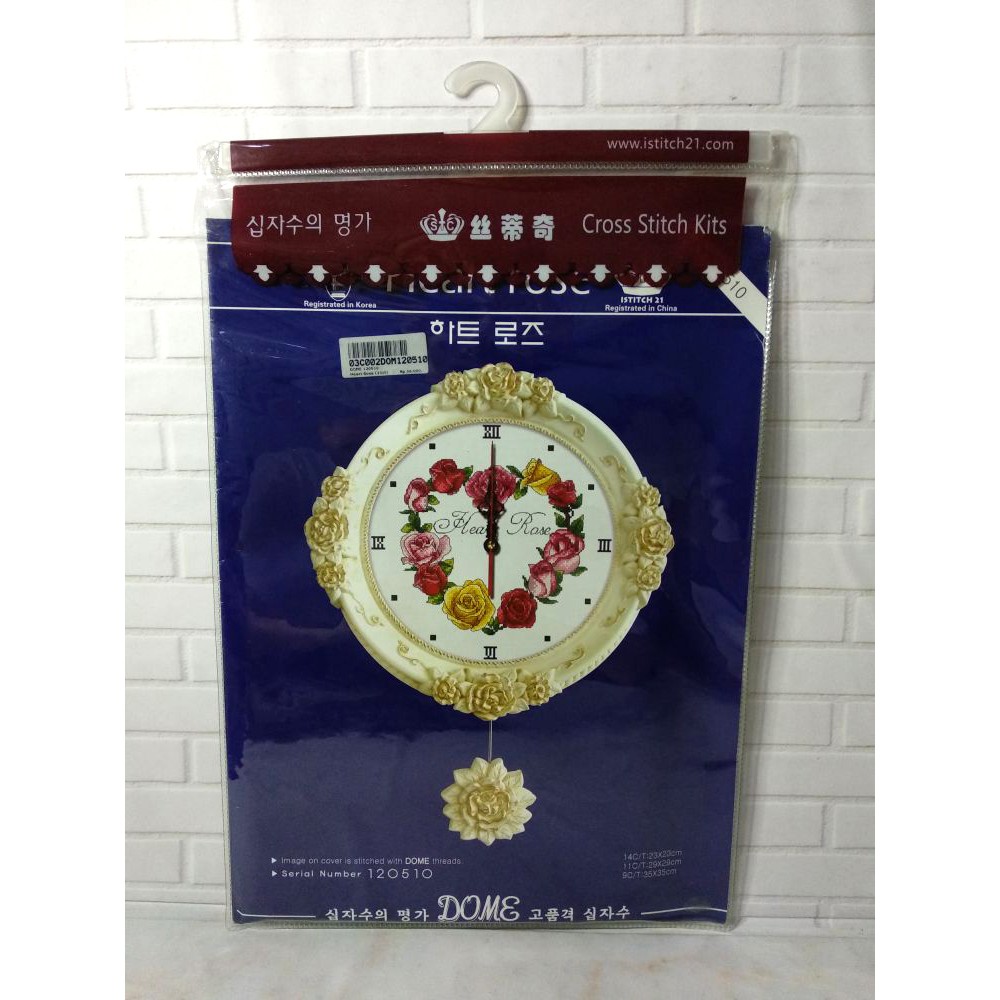 DISKON Paket DIY Craft Sulam Kristik DOME 120510 PP Bunga Rose Mawar Pola Kain