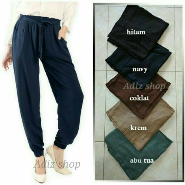 Celana Joger Katun Rayon, Jogger Pants Cotton Rayon