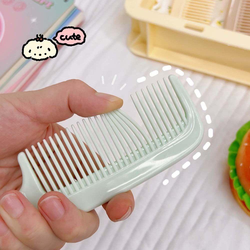 Needway Sisir Kartun Kawaii Aksesoris Rambut Anak Hairdressing Press Handle Pegangan Cewek Sikat Rambut