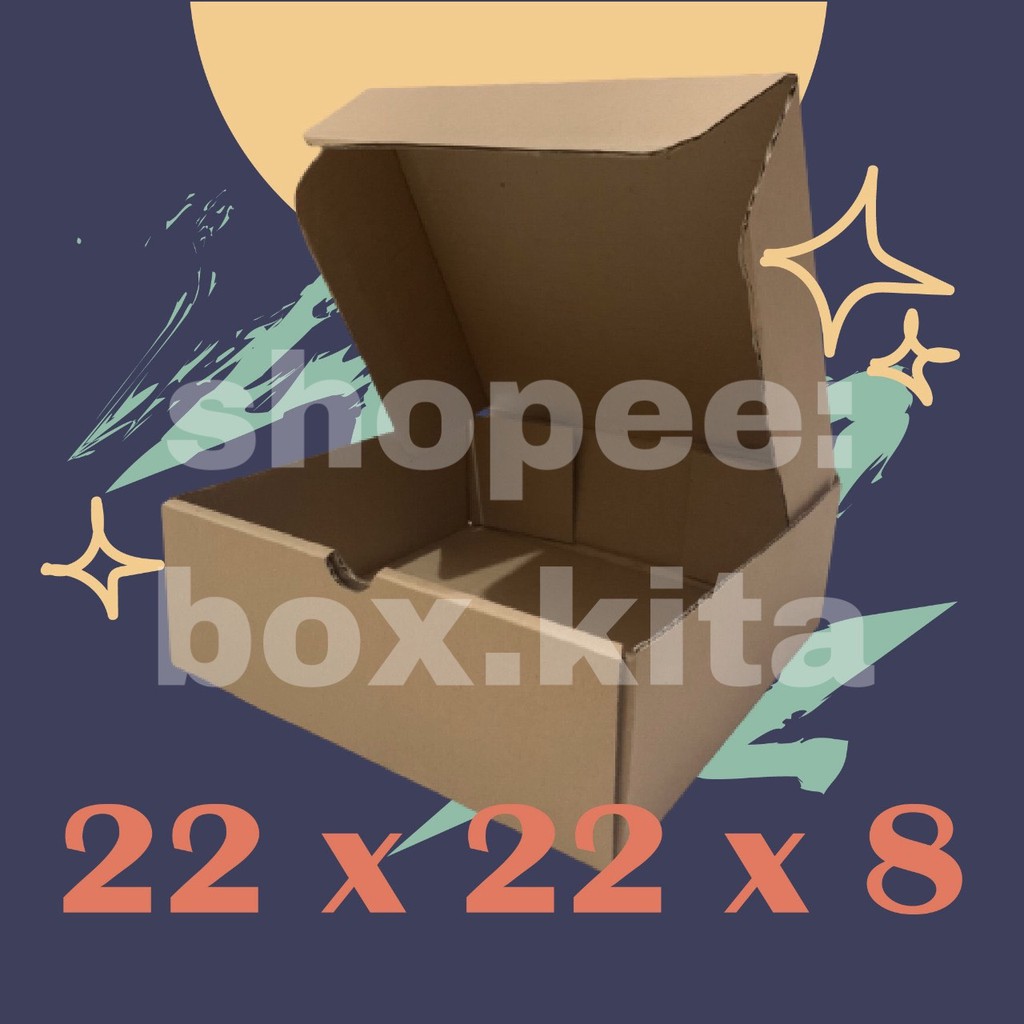 

box kardus kotak pizza packaging 22x22x8 die cut premium (MINIMAL 25 PCS)