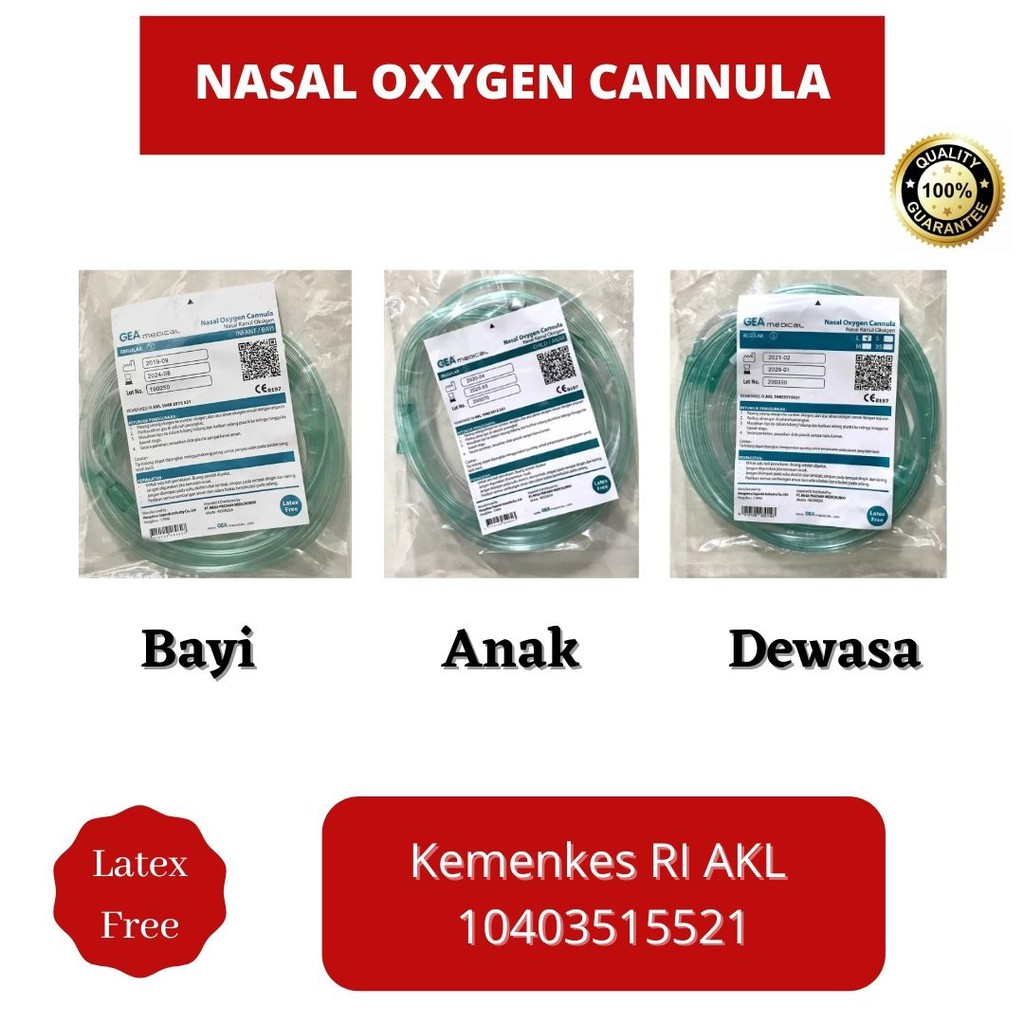 NASAL OXYGEN Cannula ANAK/ DEWASA/ BAYI Selang Oksigen / Nasal Oxygen