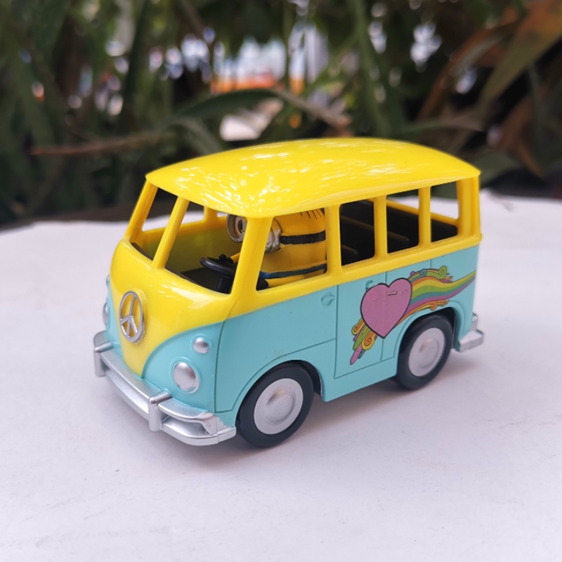 Despicable Me Minions Vehicle Alloy Car Volkswagen Bus Motorcycle Model Gifts