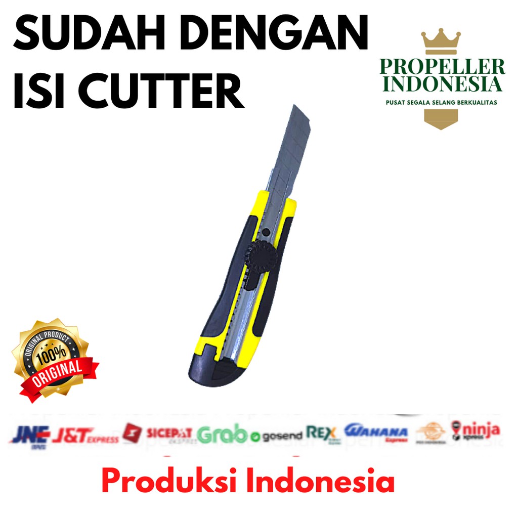 Cutter Knife Pisau Cutter Besar Pisau Pemotong Kertas Gagang Karet