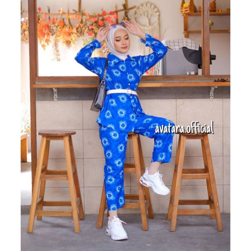 ONE SET TIEDIE SUN / SETELAN TIEDIE SUN / WOODY ONE SET GAMIS RAYON UNIQLO PREMIUM