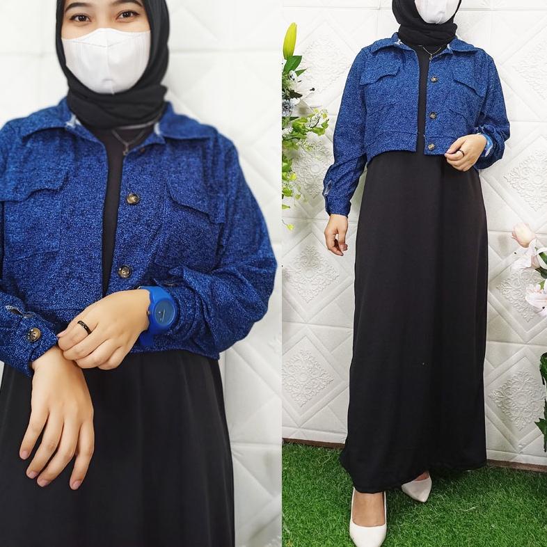 ➮ DENIM JAKET ANYA SELSY SATU SET DRESS DAN OUTER GL FASHION ♫