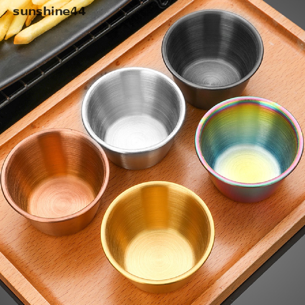 Sunshine Wadah Saus / Bumbu / Salad Bahan Stainless Steel Reusable