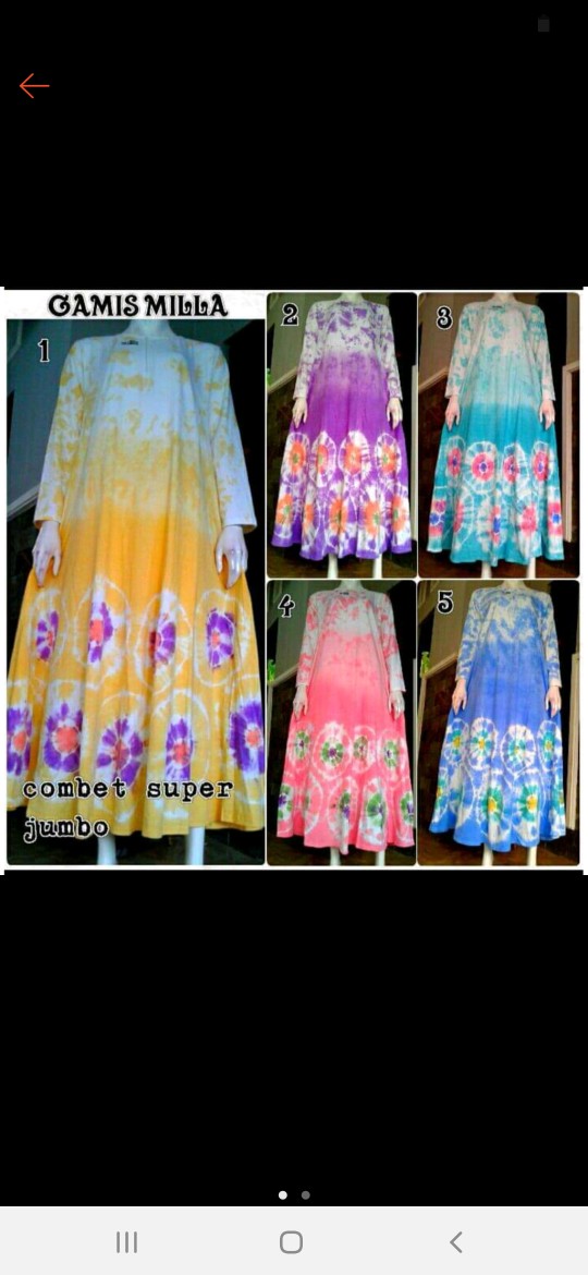 Gamis Kaos Combed Mila Ori Ziray Batik Jumbo Premium