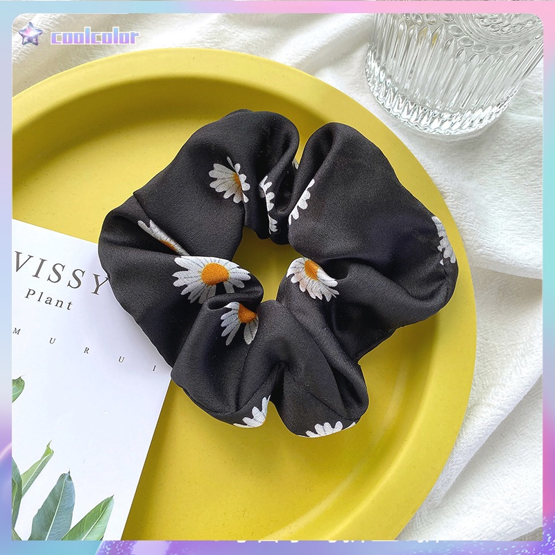 【Ready stock】COD✨ikat rambut korea hitam besar Scrunchie Korean Fashion Ponytail Elastis Bahan Satin Gelang Untuk Wanita simple murah COD