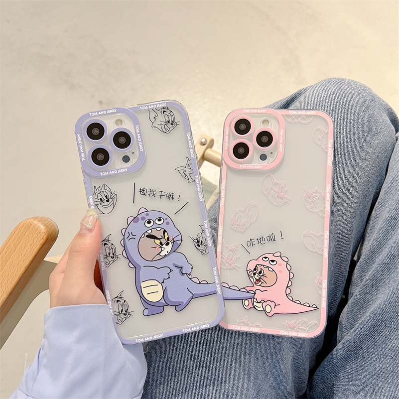 Soft Case TPU Transparan Desain Dinosaurus Untuk OPPO A16 A16e A15 A15s A54 A74 A94 A93 A95 A76 A96 A3s A5s A5 A9 Reno 7 6 5 Pro 7Z 5Z 62 A33 A33 A52 A53