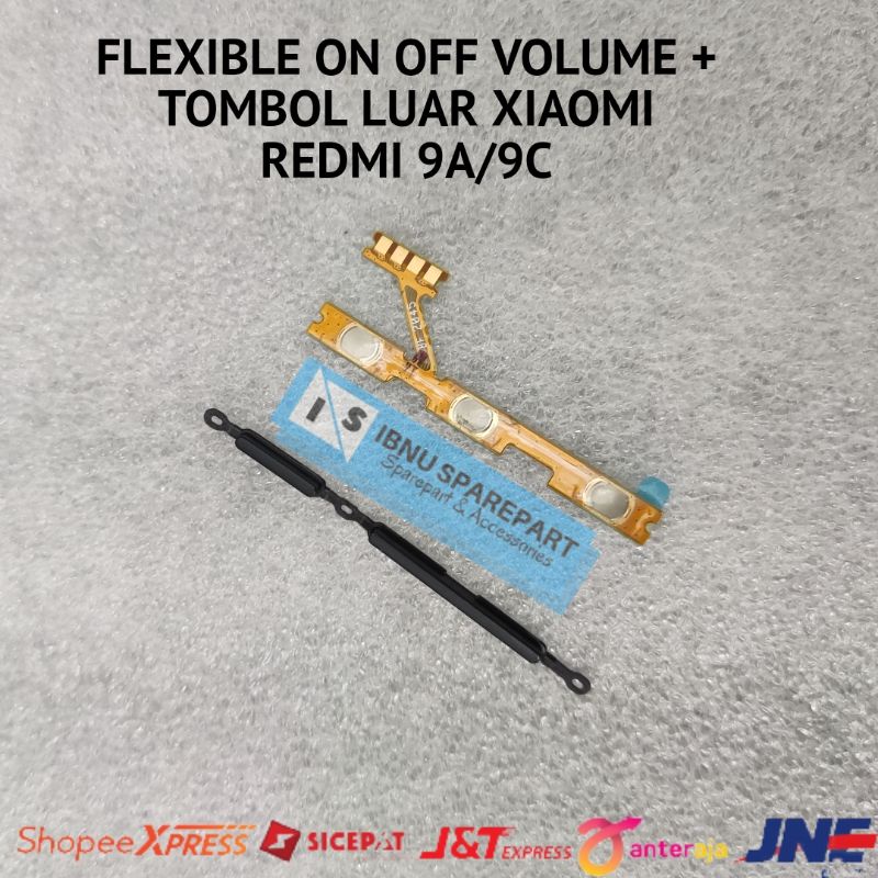 Flexible fleksibel power on off volume + tombol luar xiaomi redmi 9A - 9C original