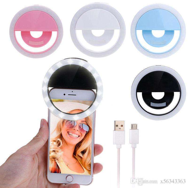 Ringlight Mini Selfie Ring light Lampu Foto Selfi Camera Hp Kamera Handphone 3 Pengatur Flash LED Cahaya Bulat Warna