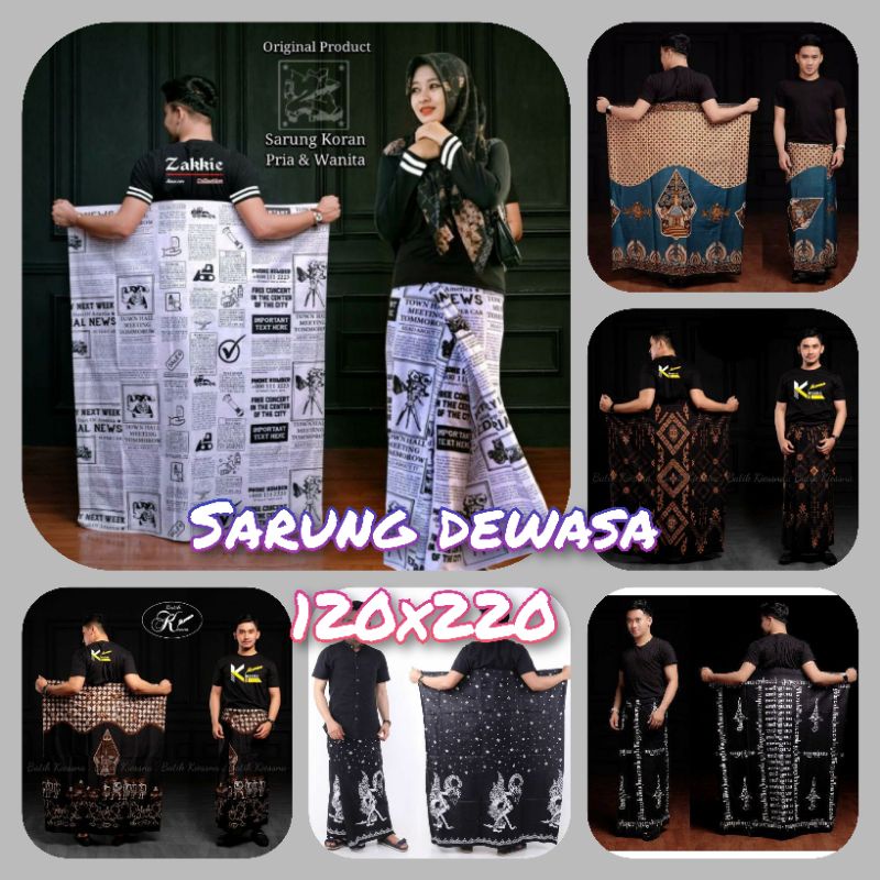 SARUNG BATIK DEWASA SARUNG BATIK PRIA SARUNG BATIK WAYANG SARUNG WADIMOR HITAM SARUNG BATIK SANTRI  