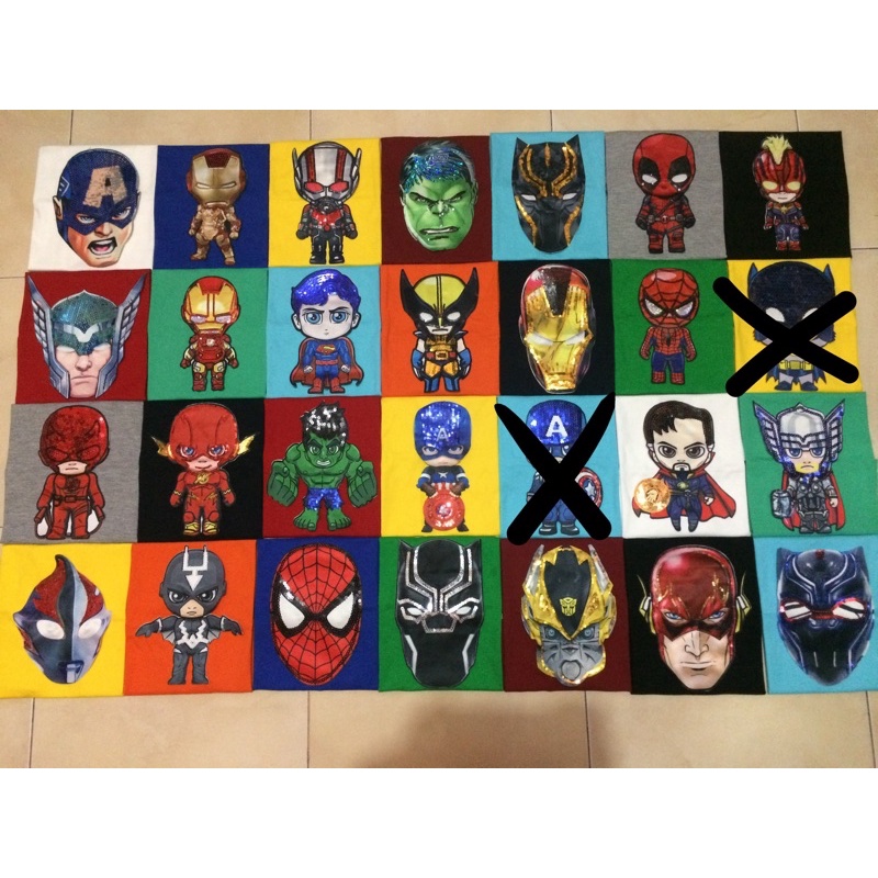 Kaos Anak Superhero LED Nyala (bisa pilih superhero, warna & ukuran)
