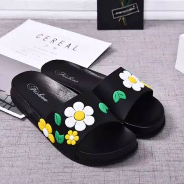 Sandal wanita bunga 3D BATAM motif timbul