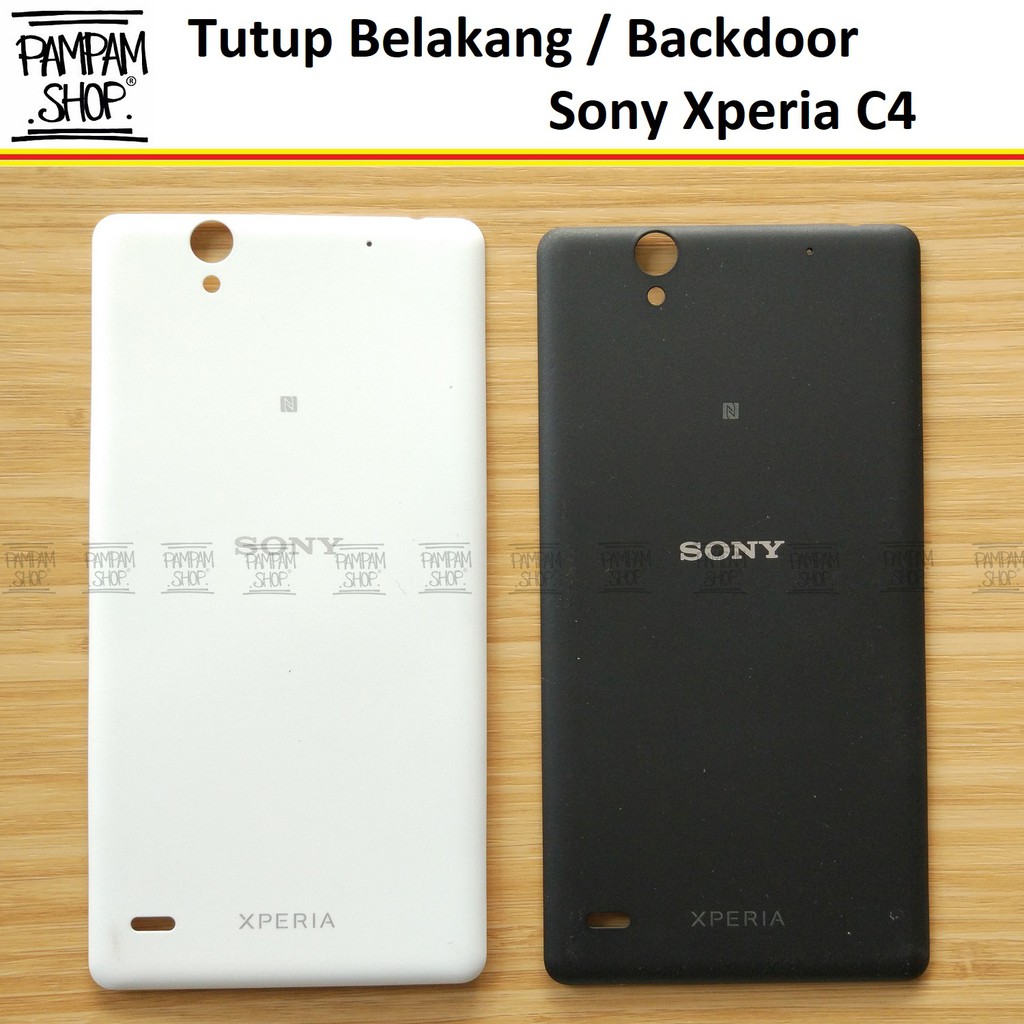 Tutup Belakang Baterai Casing Backdoor Back Door Cover Sony Xperia C4 Original OEM Hitam Putih C 4