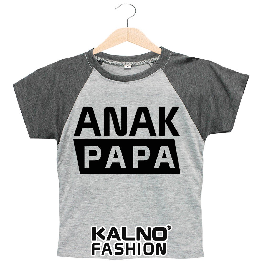 Baju kombinasi Print Anak PAPA HITAM K32 umur 1-7 Tahun Ukuran S M L XL