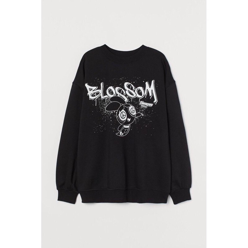CREWNECK H&M (HNM) BLOSSOM POWERPUFF GIRLS CHEST PRINTED