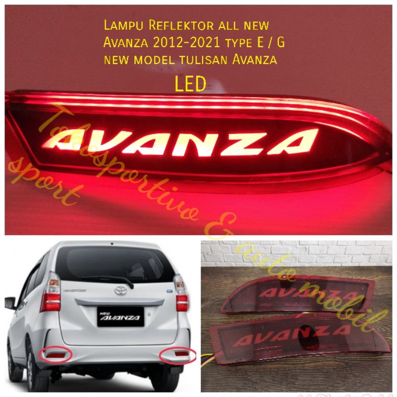 Lampu Reflektor LED bumper belakang Toyota all new Avanza 2012-2022 Led merah mata kucing Avanza LED