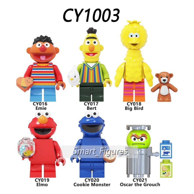 Mainan Action Figure Sesame Street Emie Bert Big Bird Elmo Cookie Monster Oscar The Grouch CY1003