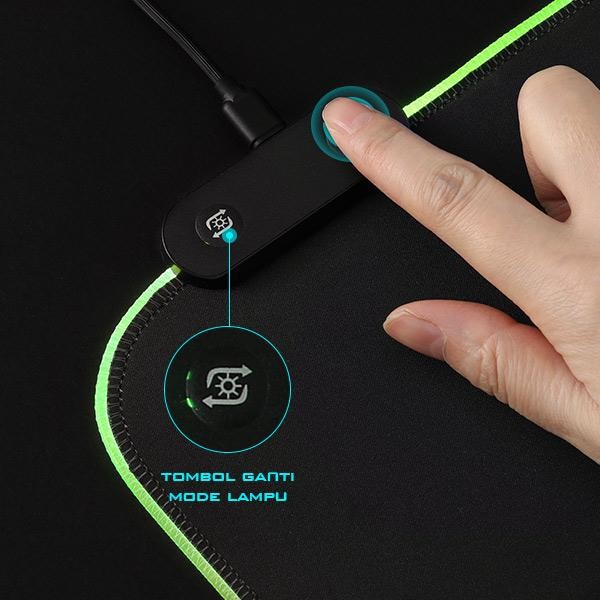Gamen GP-Halo Gaming Mouse Pad RGB Lightning Anti Slip Rubber Black