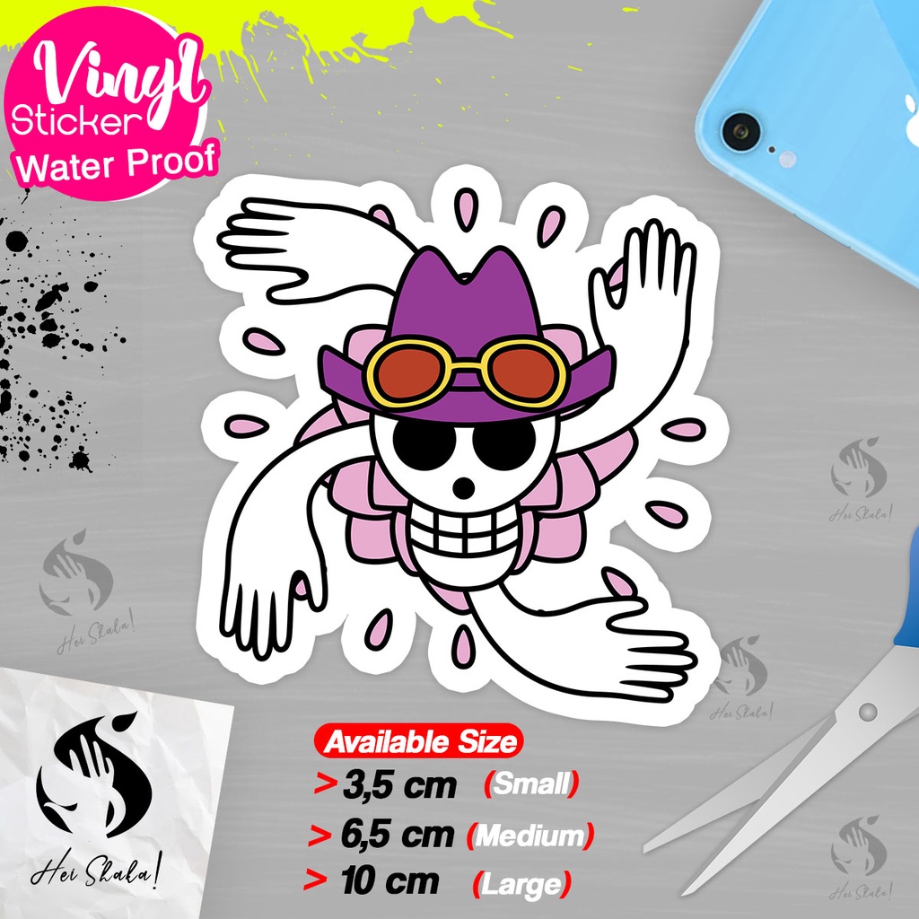 

Stiker One Piece Robin Pirate Flag Logo Sticker Anime Jepang Bahan Vinyl Anti Air