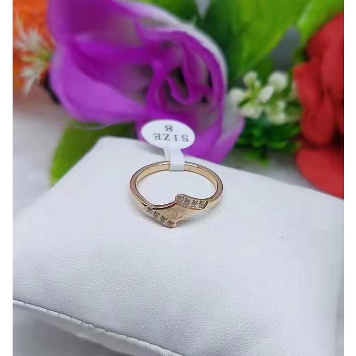 Cincin  CC Titanium Permata Fashion Jewelery E09