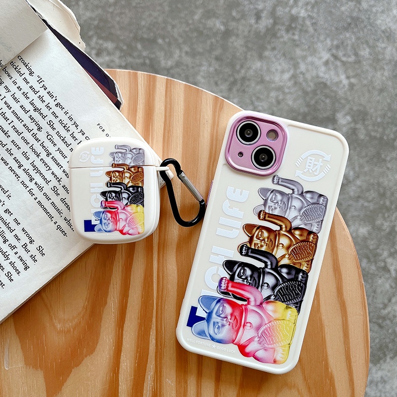 Case Iphone transparan pola awan Fungsi perlindungan lensauntuk Iphone seri