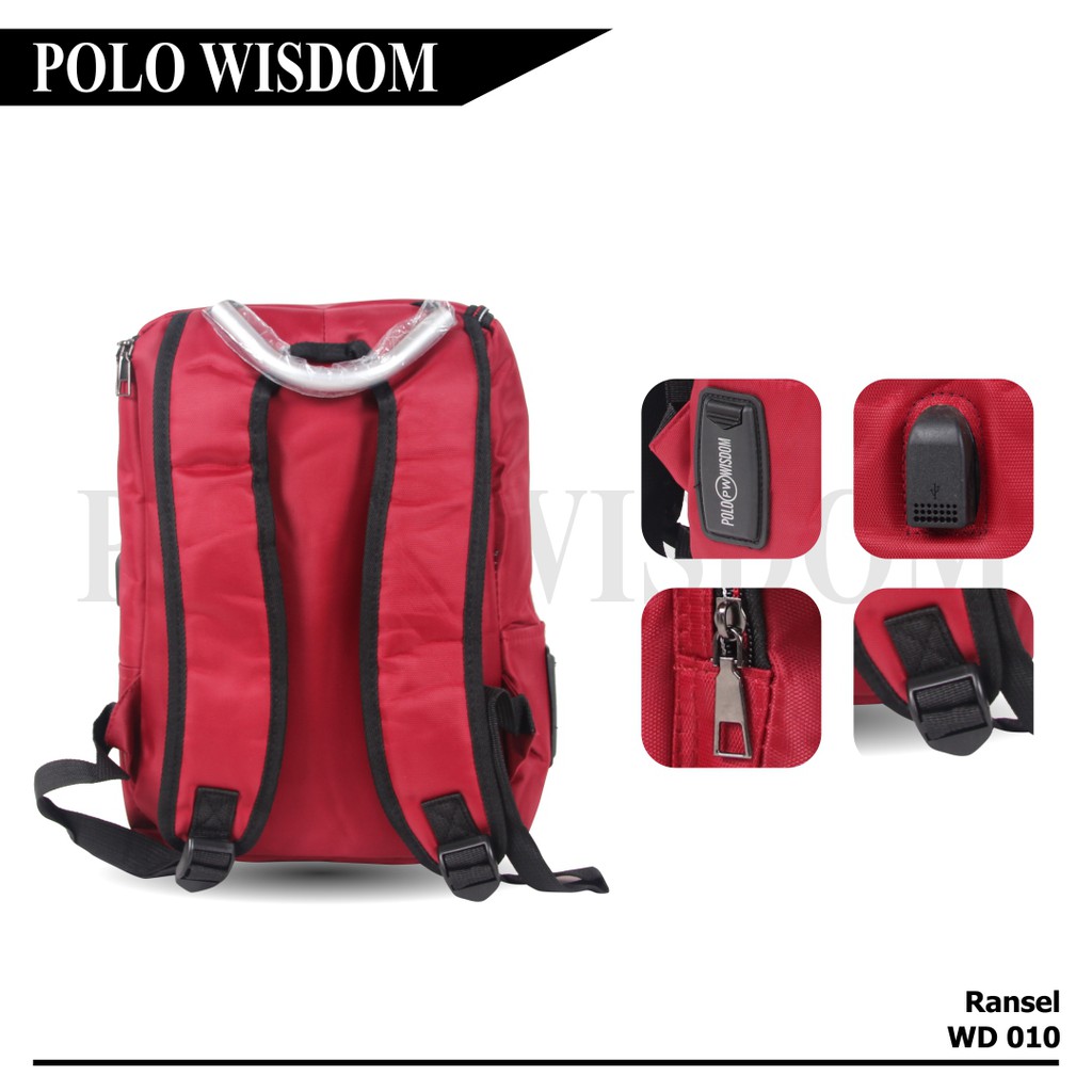 [KLIKTAS] Tas Ransel pria Impor Polo Wisdom - WD 010 - Backpack kantor