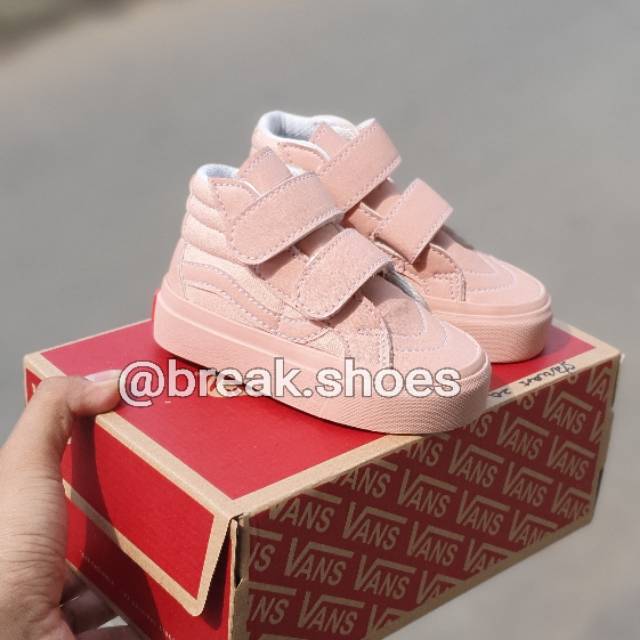 Sepatu anak sk8 perekat/tali peach sepatu anak perempuan