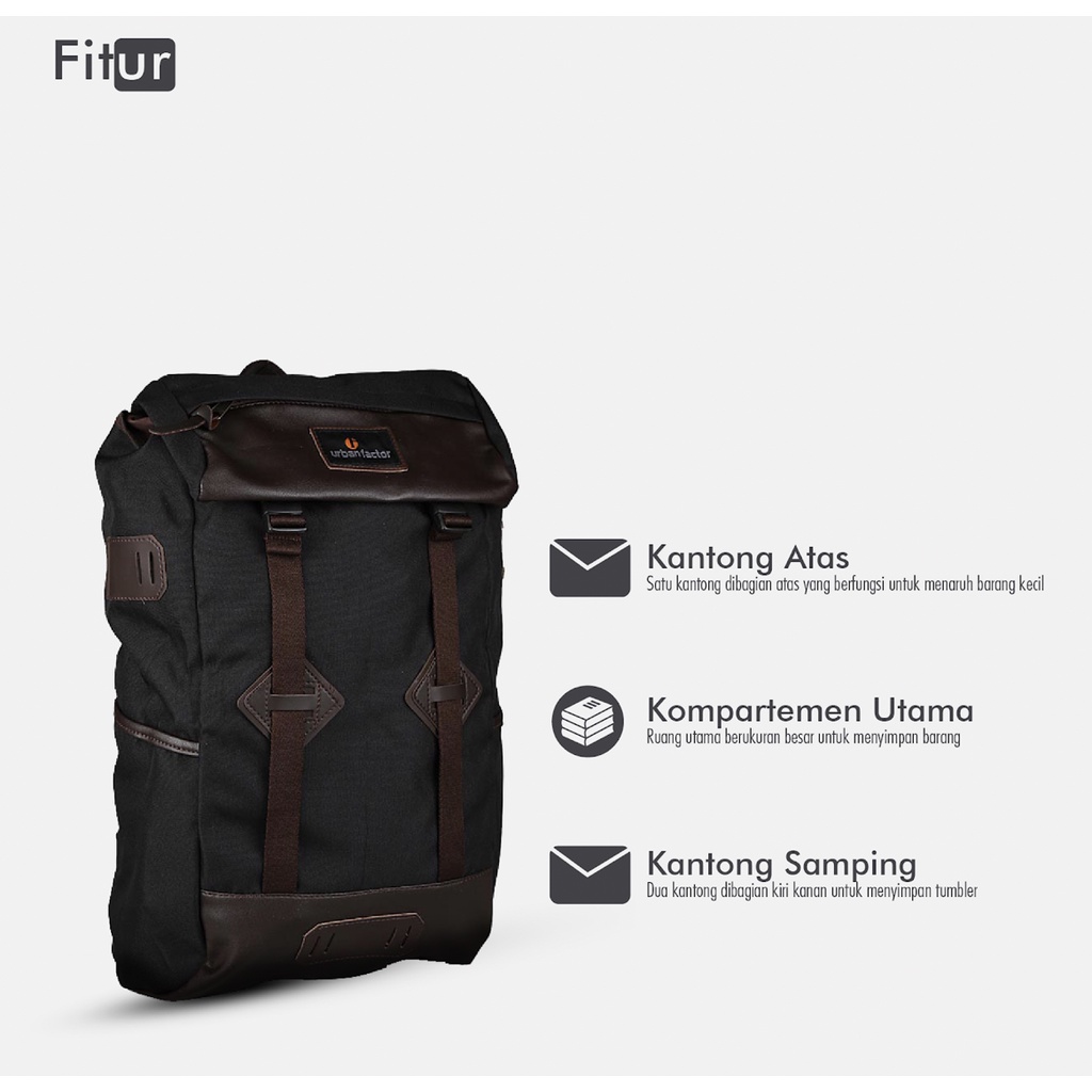 SKY SCRAPPER BLACK |ManNeedMe x URBAN| Tas Ransel Pria Tas Wanita Backpack ORIGINAL