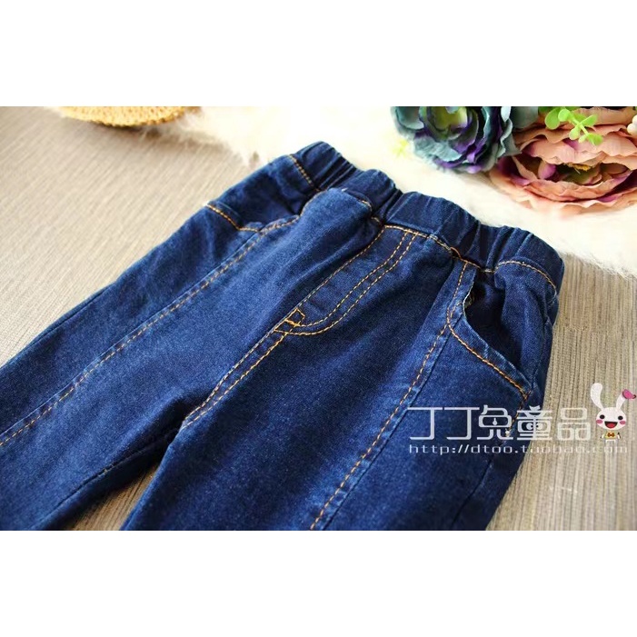 Untuk 2-12T Denim Jins Jeans Celana Anak Cewek Perempuan Mutiara Legging Long Kasual Bell-bottom Pants