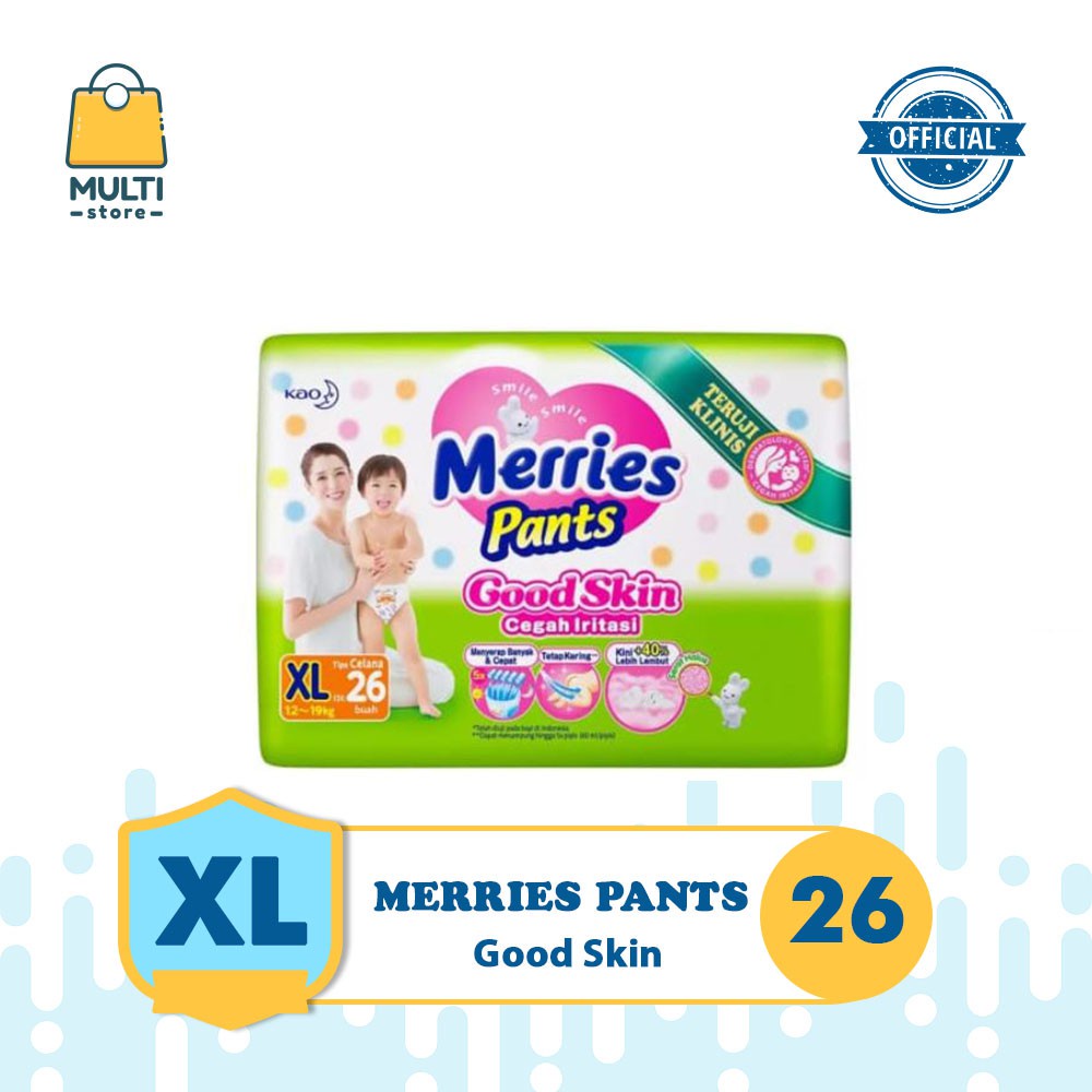 Merries Pants Good Skin XL26 | Popok Merries Celana | Popok Multistore.id