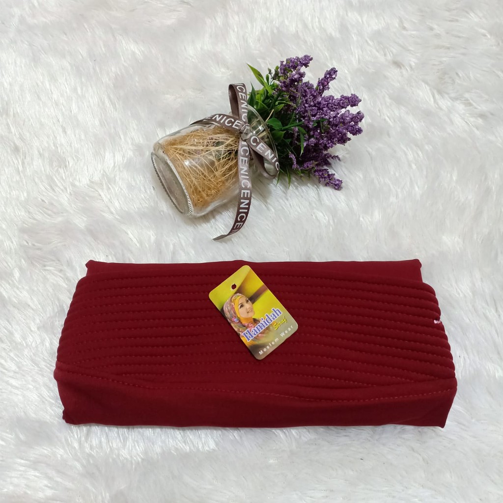 Hijab Bergo Oval Hamidah L,XL Jilbab Instan Hamidah  Kerudung Polos Hamidah Termurah Rumah Hija'b-MAROON