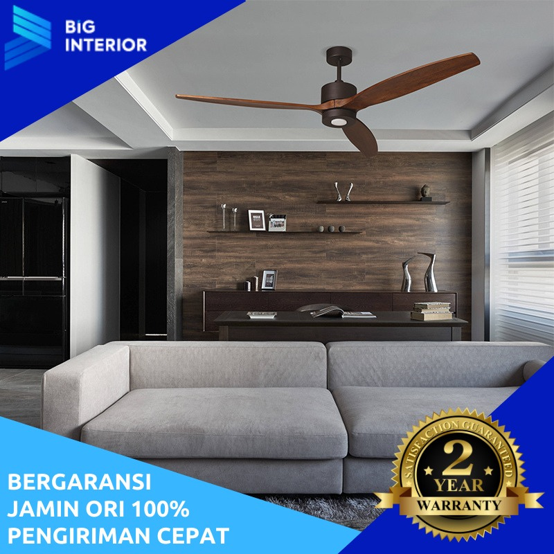 LAMPU KIPAS ANGIN GANTUNG MT. EDMA 60IN PRESTON, KIPAS LAMPU LED