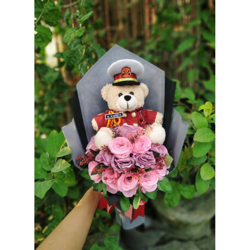 Bouquet Boneka Profesi (Custom) - Buket Boneka Profesi TNI, Akpol, Akmil, Polisi, dsb