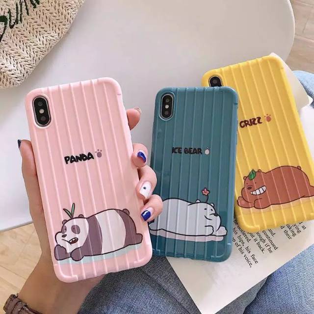 We Bare Bears Cute Cover Luggage Case oppo A3S F11 A71 F5 A37 A57 A7 F9 F7 A1K REALME C2 A5 A9 2020