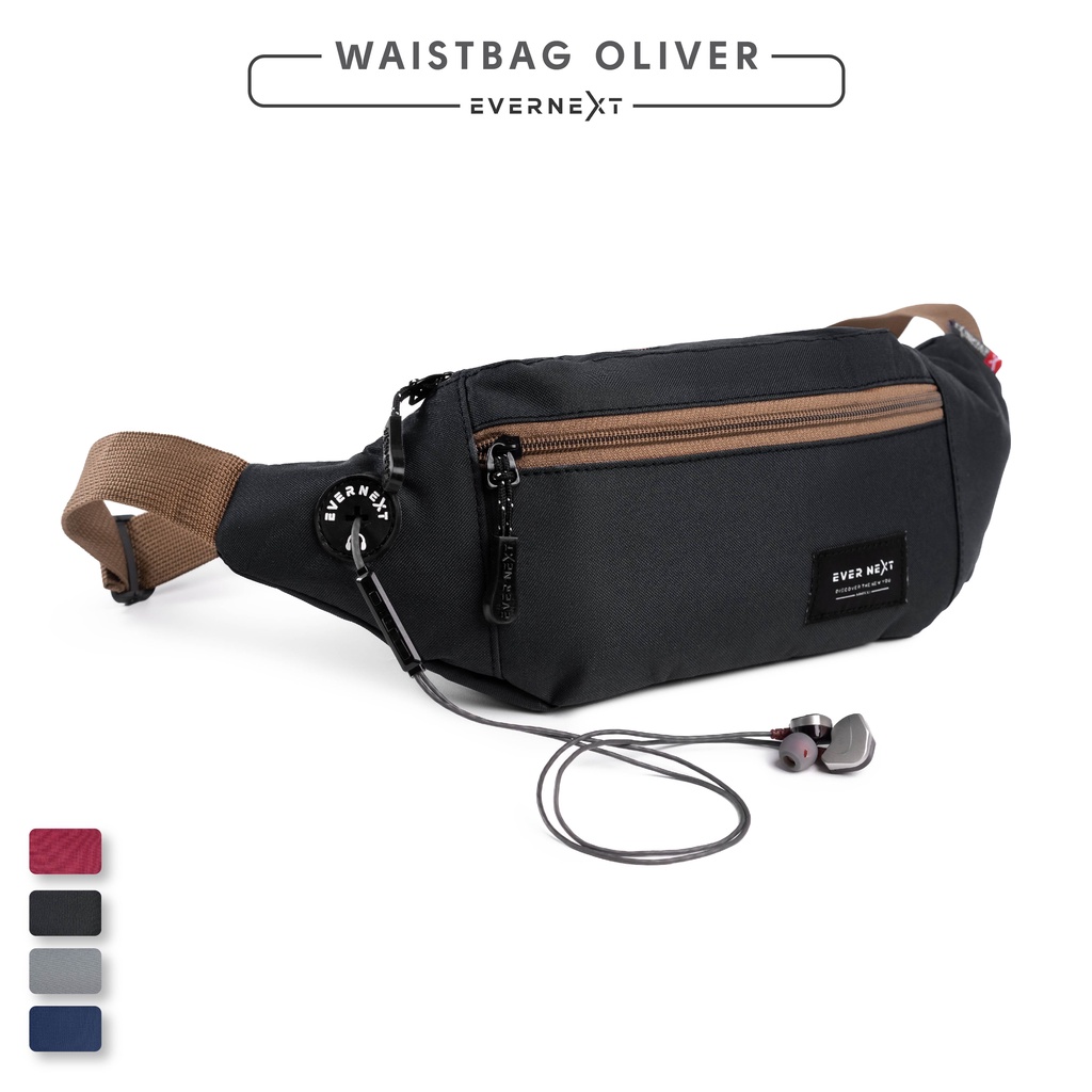 Tas Selempang Pria Kanvas Waist Bag Oliver Tas Pinggang Murah
